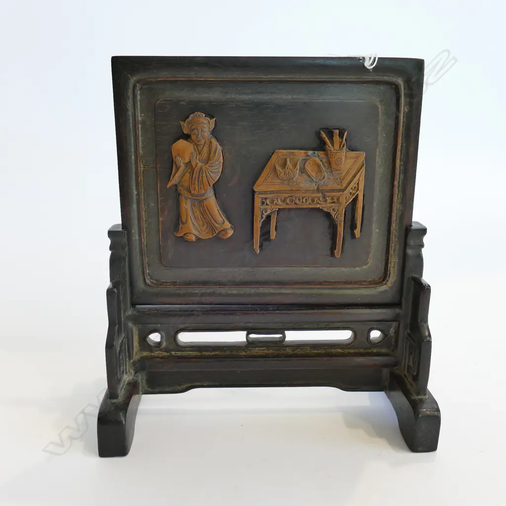 CHINESE RED SANDALWOOD SMALL TABLE SCREEN Image 1++