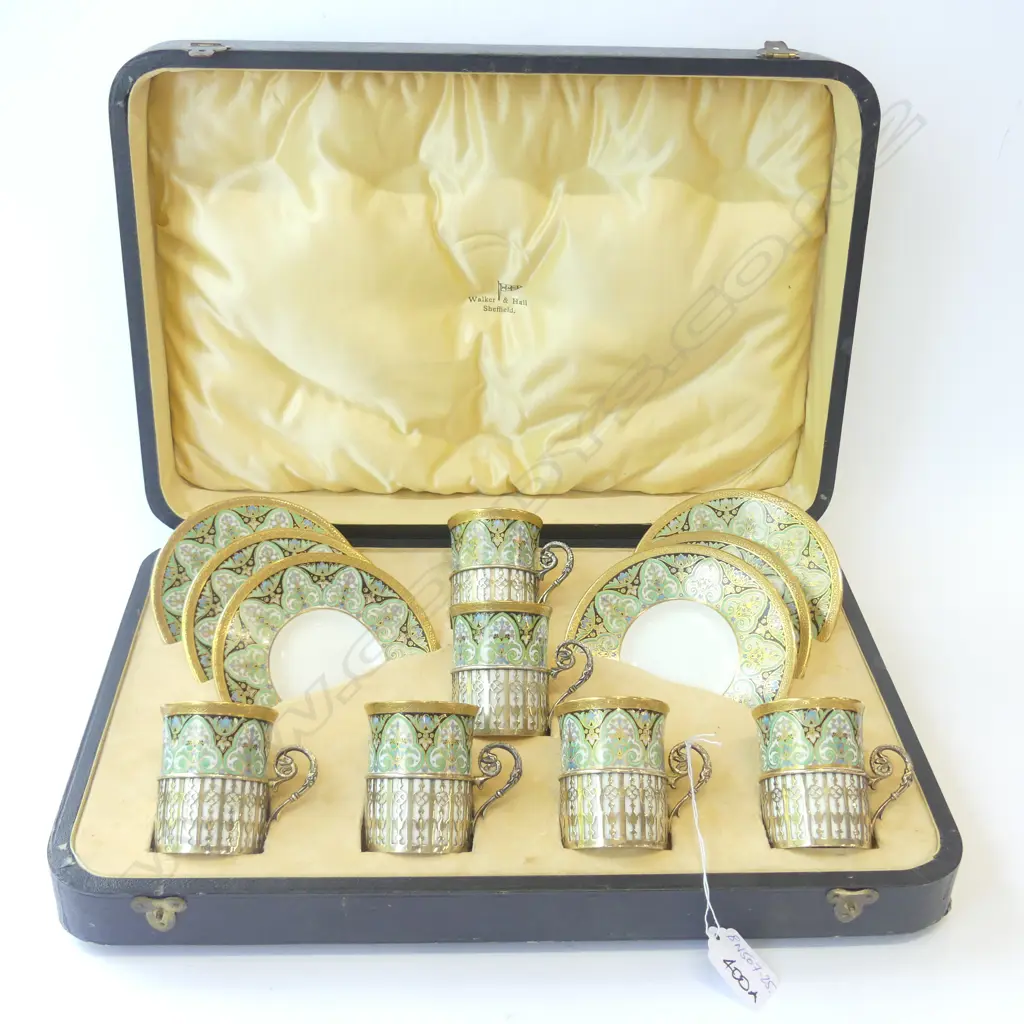 WEDGWOOD & SILVER CASED COFFEE SET Image 1++