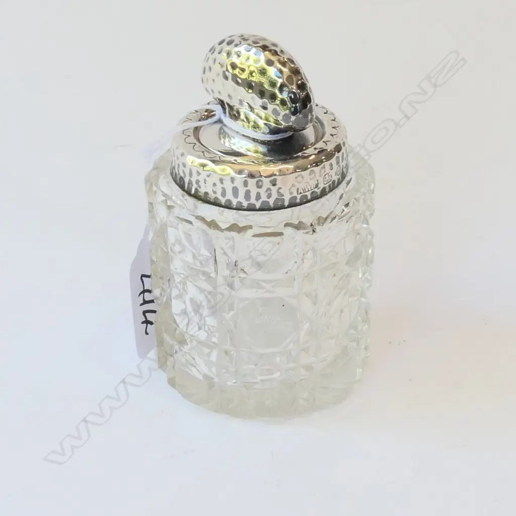 SMALL STG SILVER TOPPED CRYSTAL CANISTER Image 1++