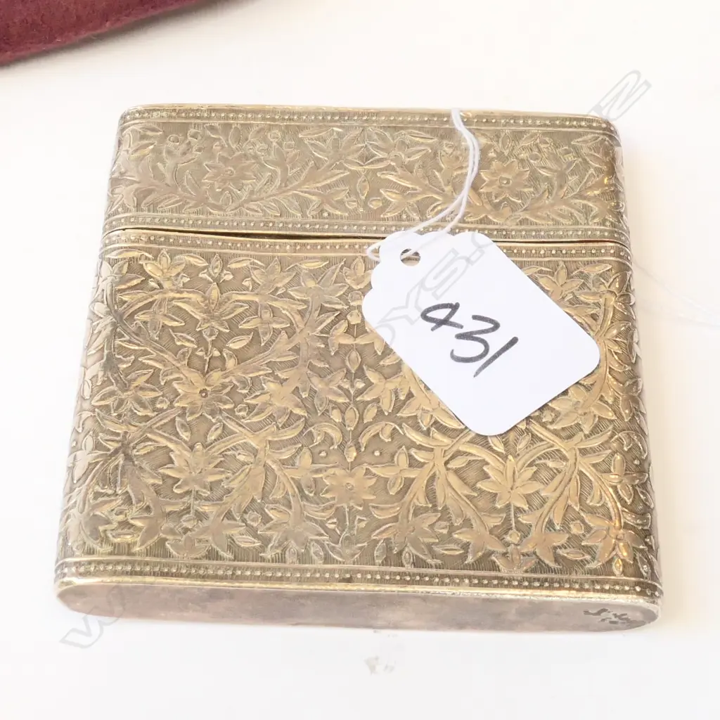 STERLING SILVER CARD CASE tests as sterling silver Indian Kutch? 87 grams Image 1++