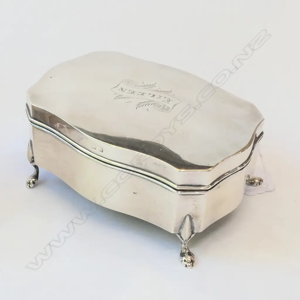 STG SILVER JEWELLERY BOX BIRMINGHAM 1915 Image 1++