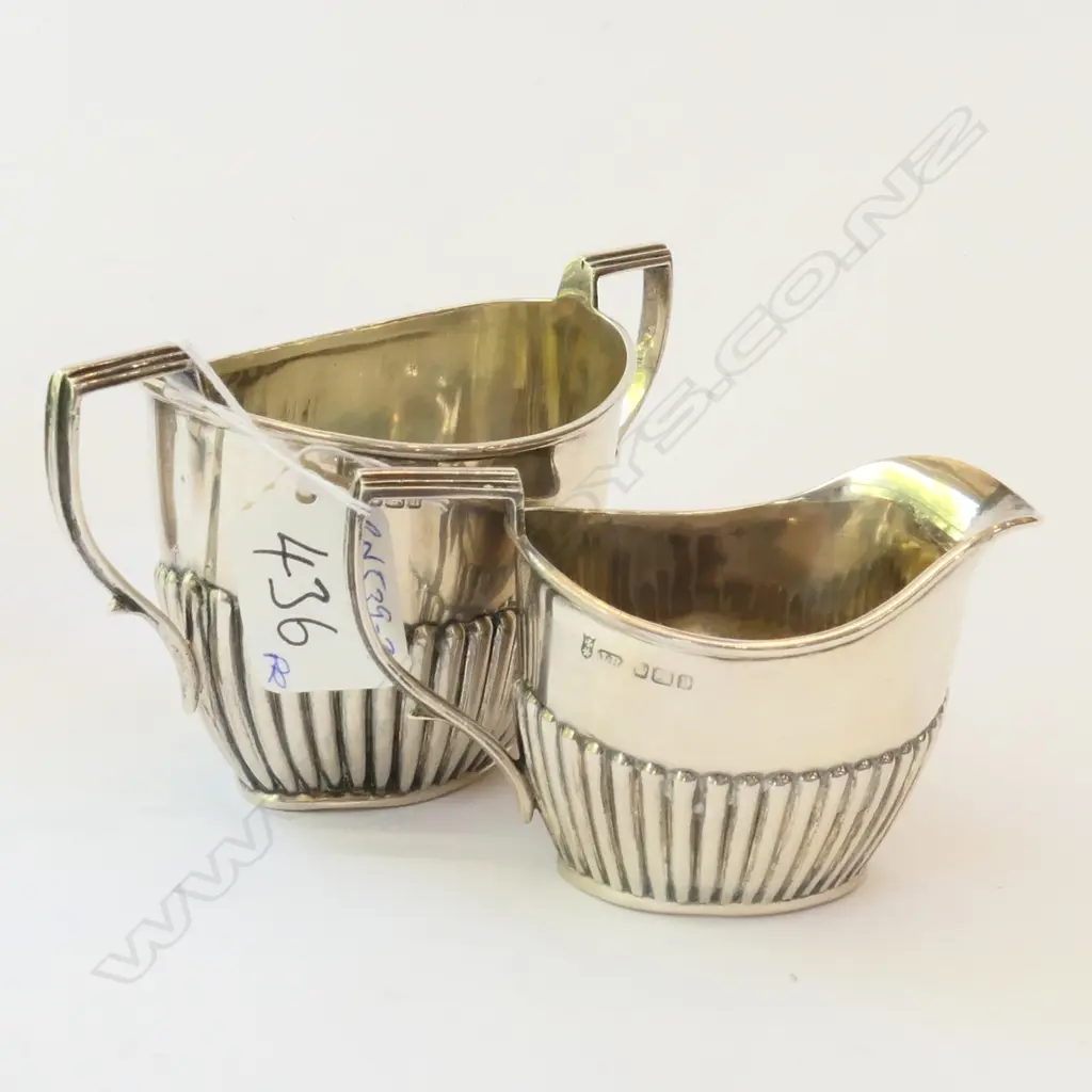 SILVER SUGAR & CREAM 150 gram LOBED JR Sheffield Image 1++