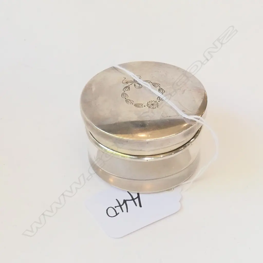 Sterling silver and glass jar Birmingham  Image 1++