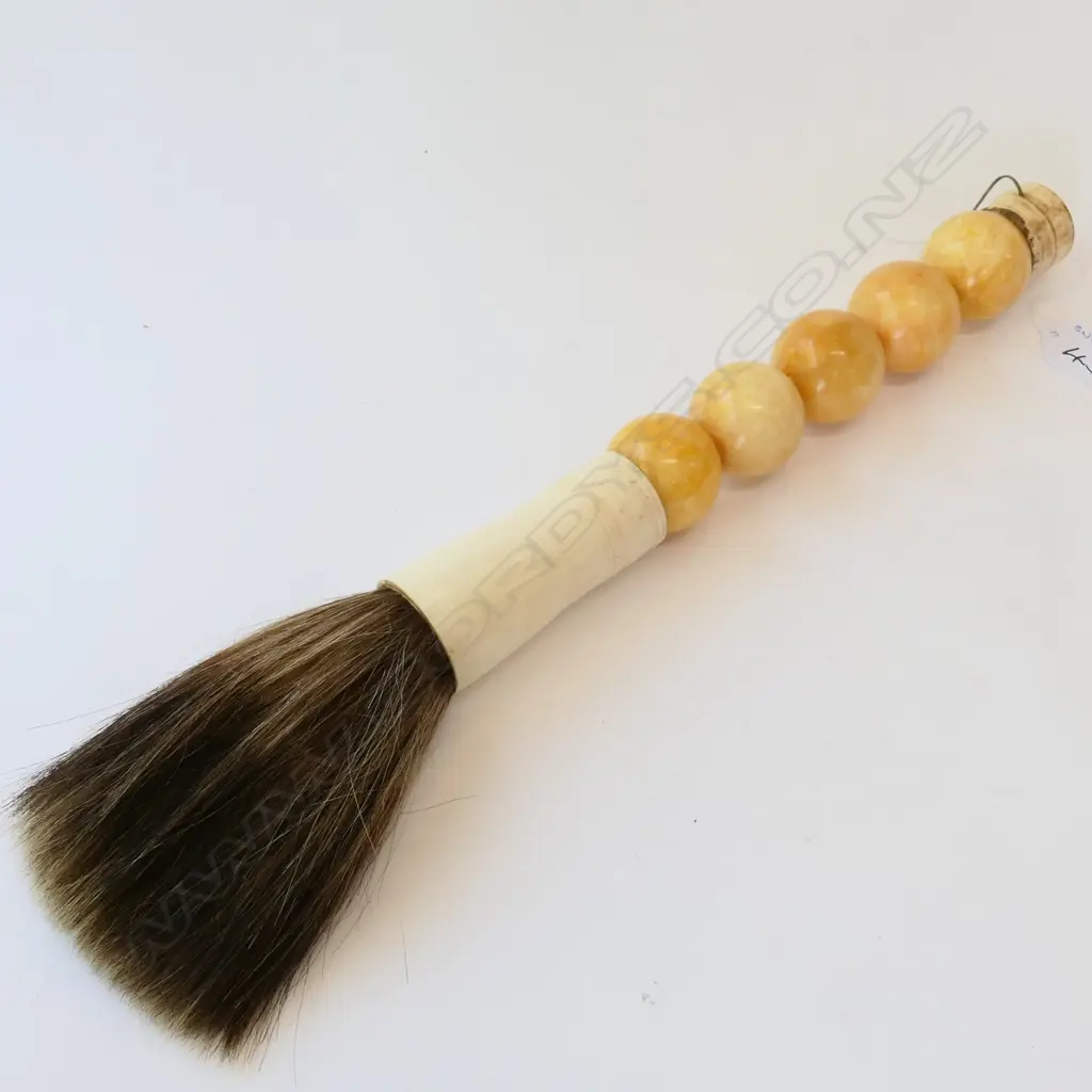 CHINESE CALIGRAPHY BRUSH GEM STONE & BONE Image 1++