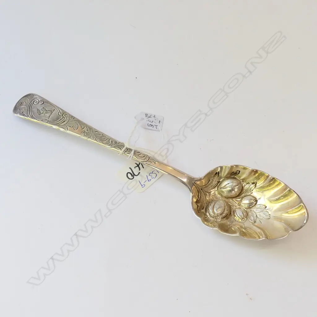 Berry spoon Sterling Silver Robert Rutland 1833 London Image 1++