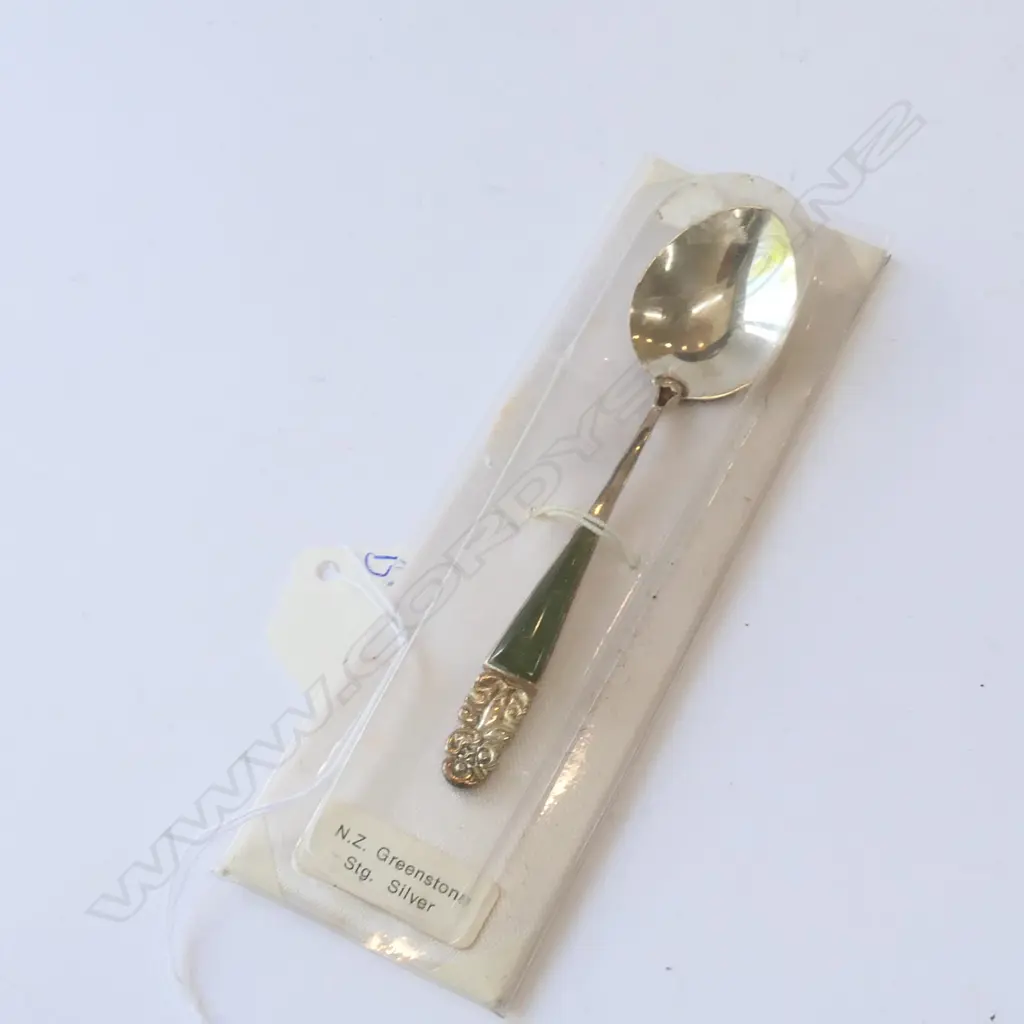 Greenstone Silver teaspoon in original packaging Image 1++