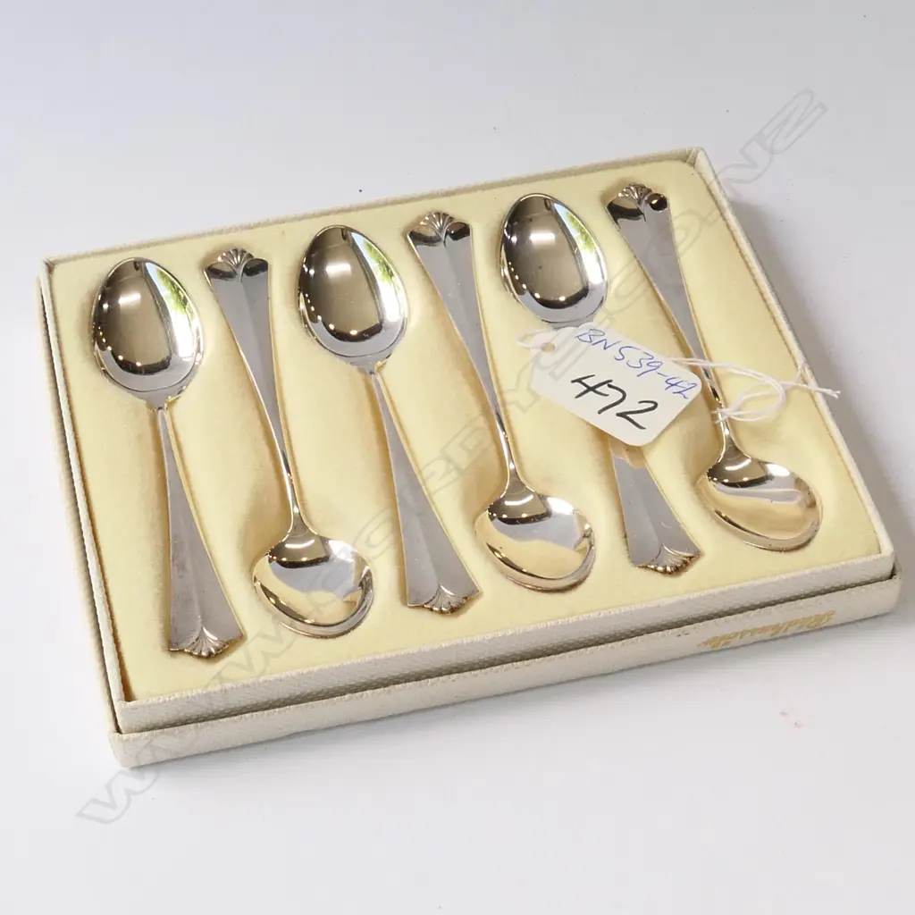 Radhussolv teaspoons David Andersen 830 S Silver in box Image 1++