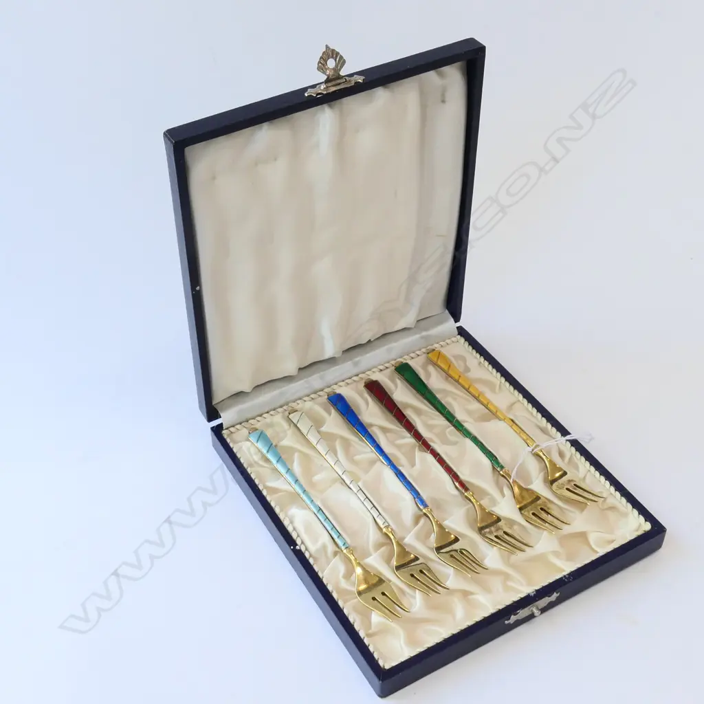 Sterling Silver Forks Ela Denmark x 6 in box marked 925S Image 1++