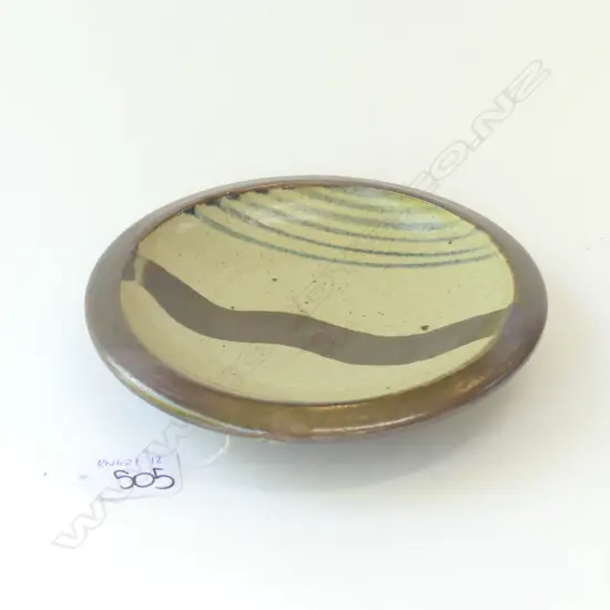 ST IVES STONEWARE POTTERY PLATE, WAVE PATTERN