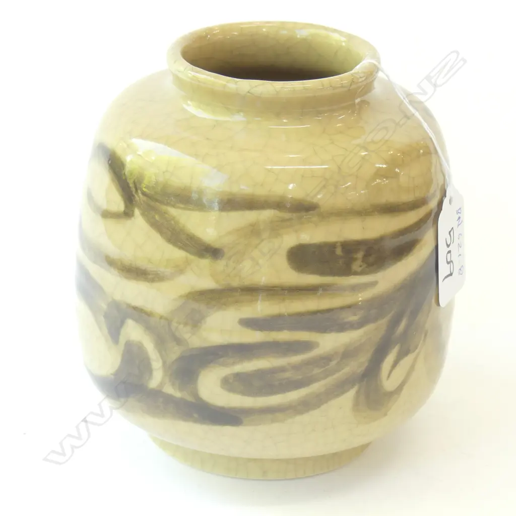 AGNETE (ANITA) HOY (1914-2000 ENGLAND) SQUAT JAR, PAINTED DECORATION Image 1++