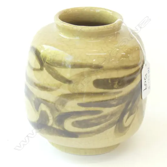 AGNETE (ANITA) HOY (1914-2000 ENGLAND) SQUAT JAR, PAINTED DECORATION