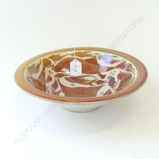 A STRIKING LUSTRE-GLAZED BOWL BY EDGAR CAMPDEN (D. 1998), ALDERMASTON POTTERY, ENGLAND.