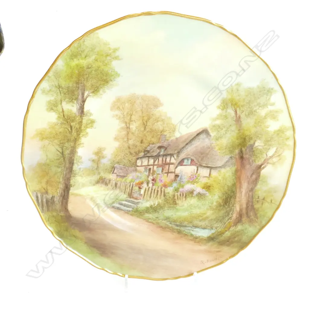 ROYAL WORCESTER HAND PAINTED PLATE FLADBURY D 280 MM Image 1++