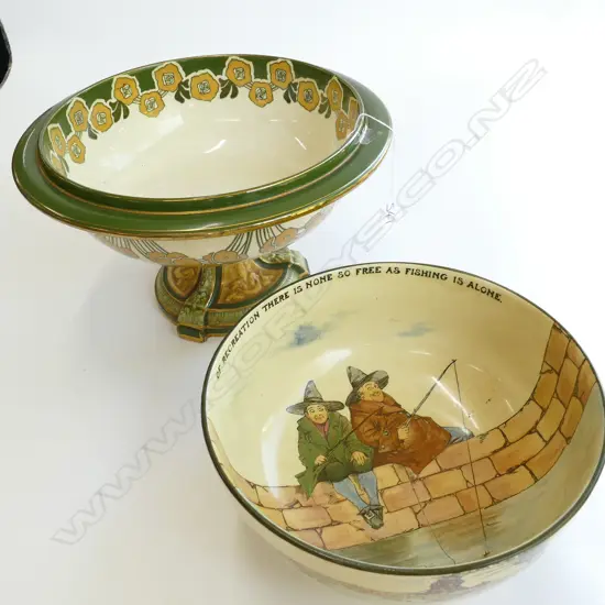 ROYAL DOULTON COMPORT (REPAIRED) AND GAFFERS BOWL