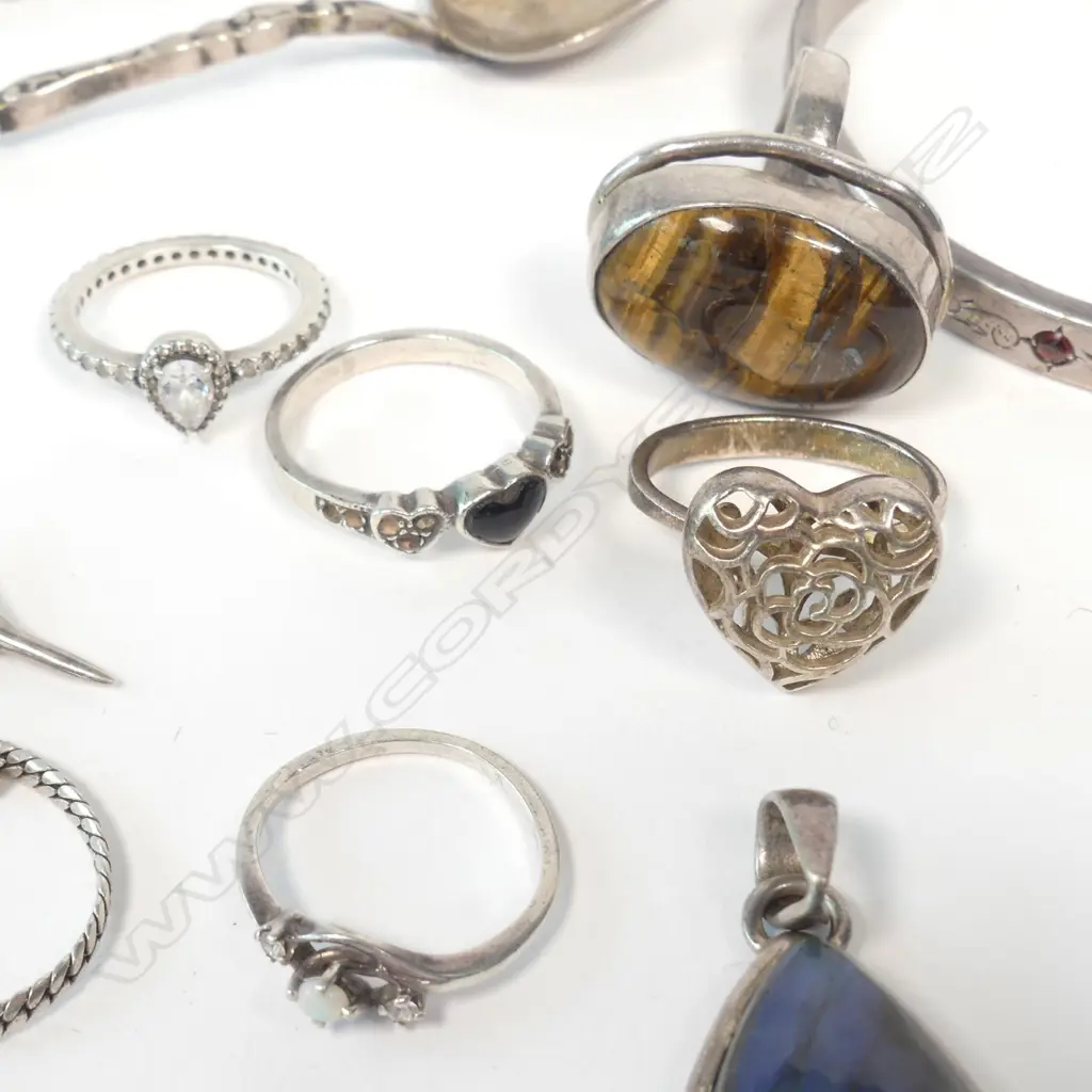BAG SILVER BANGLES CHAINS SPOON RINGS 200+GMS Image 1++