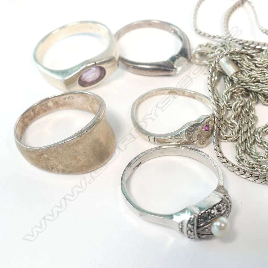 BAG SILVER BANGLES CHAINS SPOON RINGS 200+GMS Image 1++