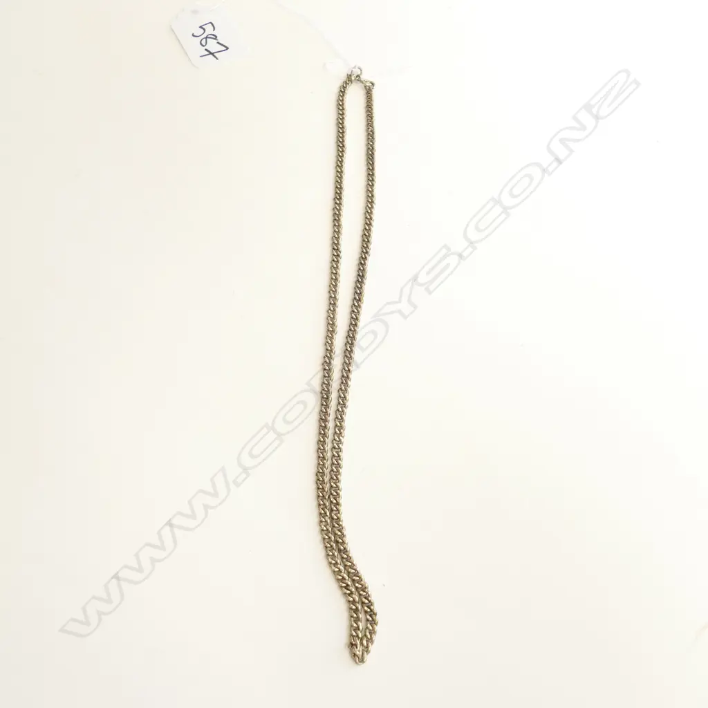 STERLING SILVER CURB LINK NECK CHAIN Image 1++