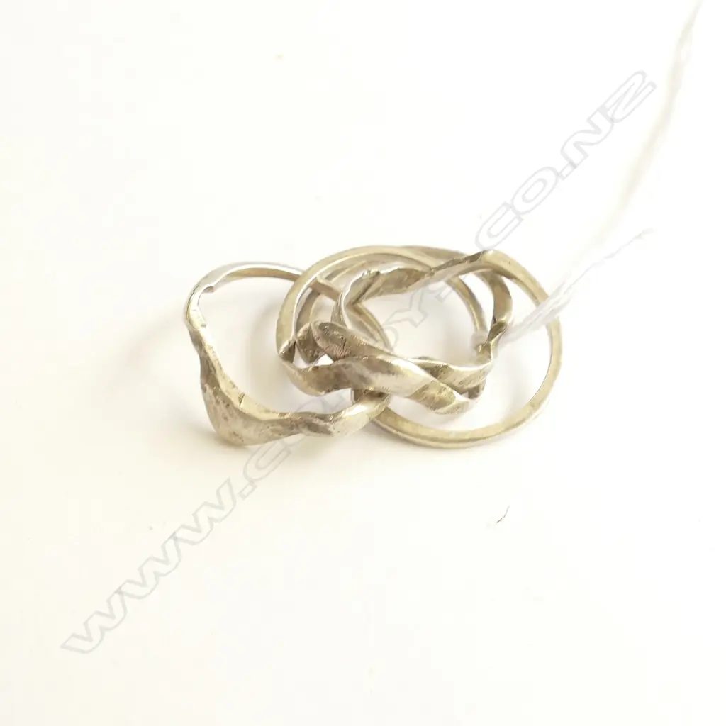 VINTAGE SILVER PUZZLE RING see #8 Image 1++