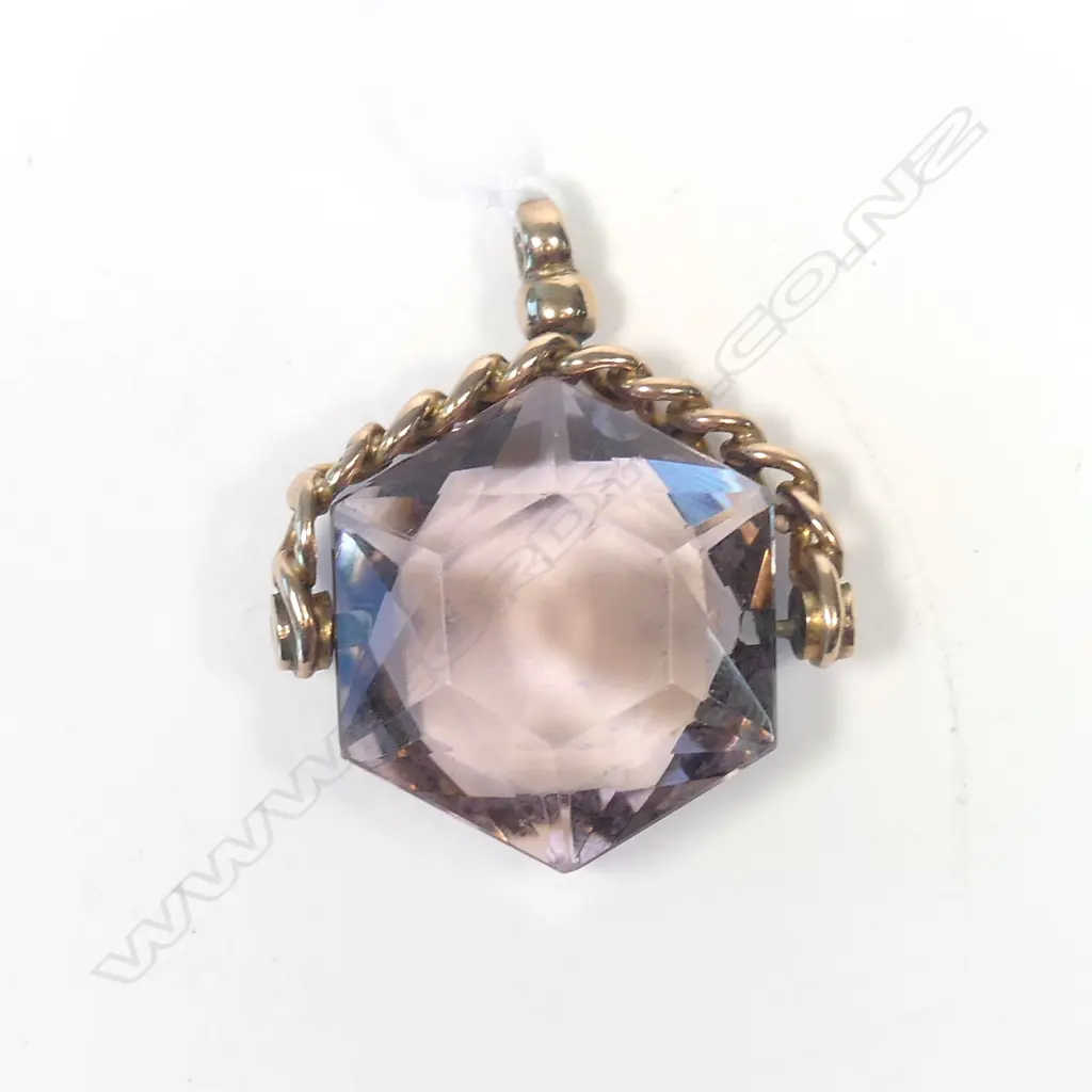 9CT AMETHYST SPINNER FOB Image 1++