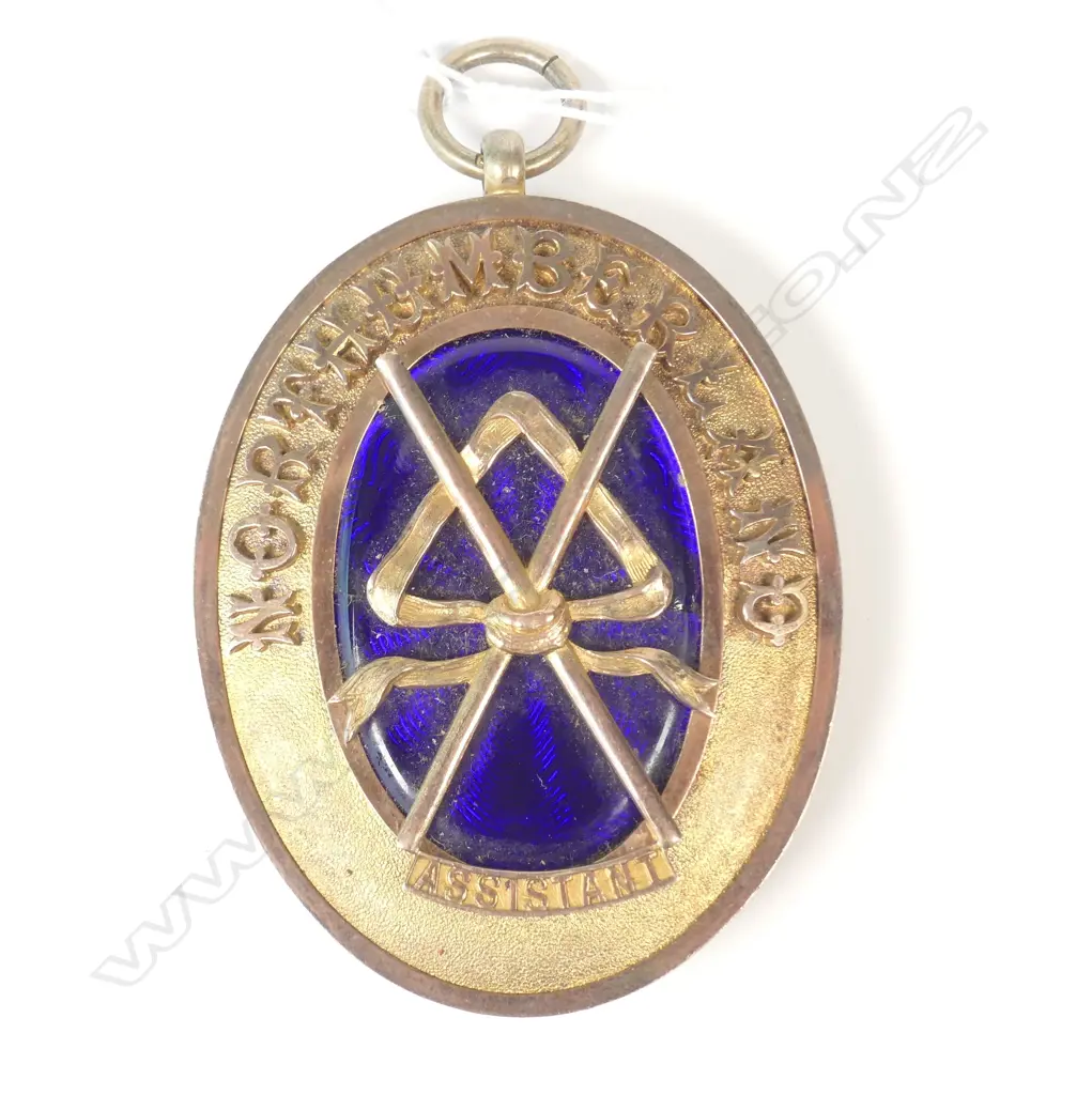 ANTIQUE LGE SILVER & ENAMEL MASONIC LOCKET Image 1++