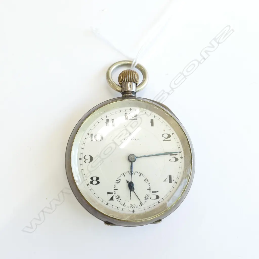 early 20thC OMEGA POCKET WATCH OPEN FACE WORKING Image 1++
