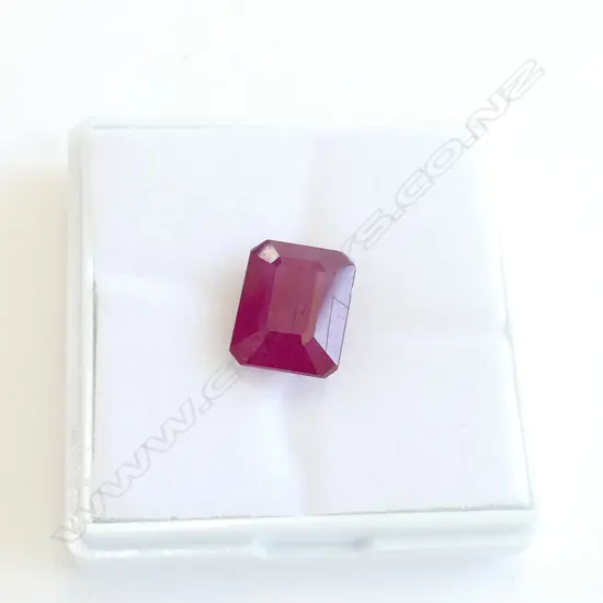 7.75ct RUBY LOOSE STONE EMERALD CUT ALG REPORT