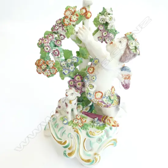 BOW FIGURE OF CUPID WITH DOG H 180 MM