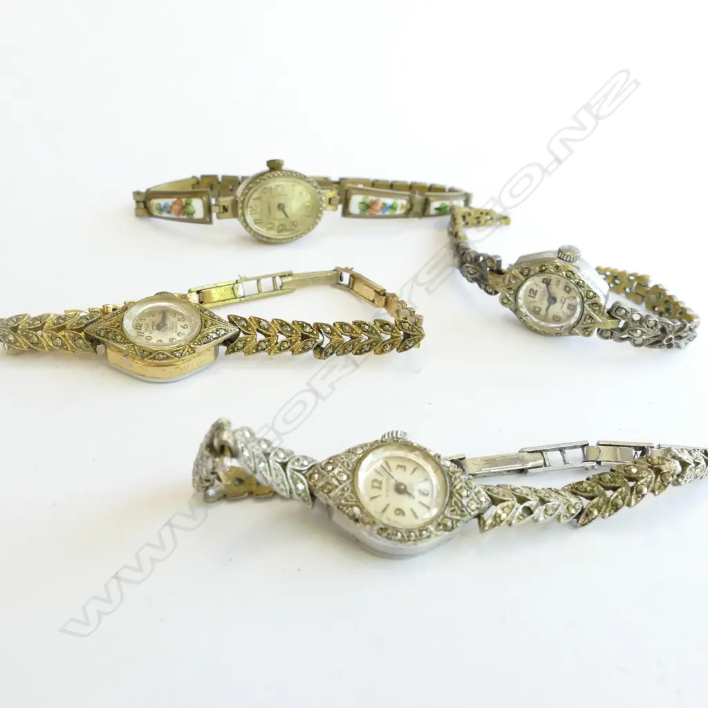 3X LDS MARCASITE WATCHES & 1 OTHER Image 1++