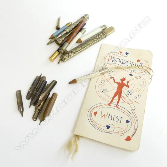 DANCE BOOK; & EARLY PENCILS;OLD INK NIBS.