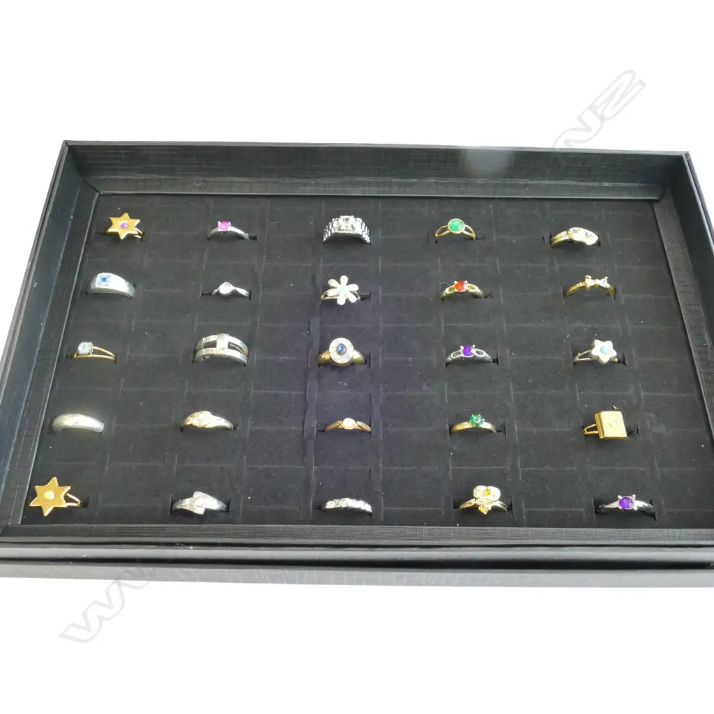 DISPLAY BOX WITH 25 COSTUME RINGS Image 1++