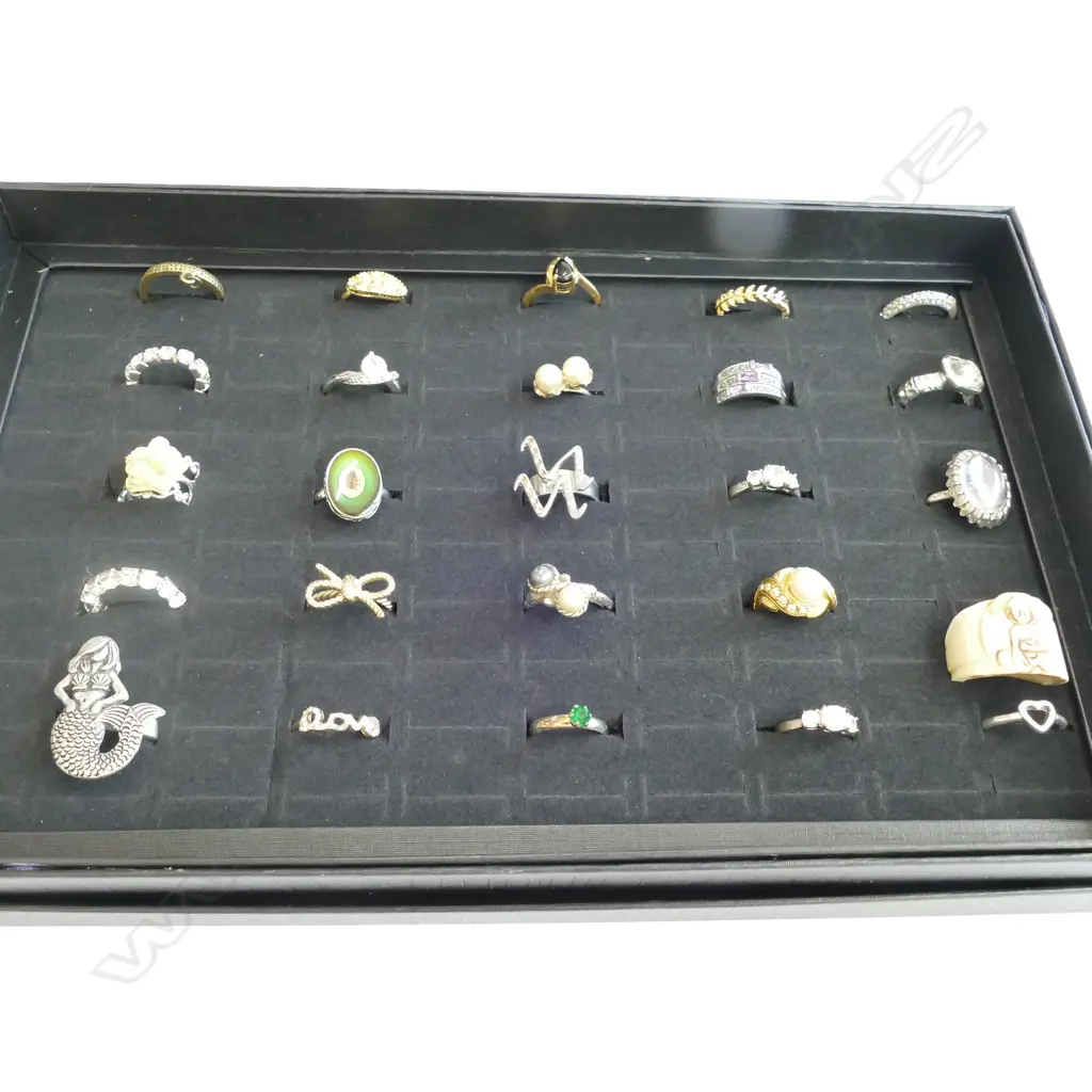 DISPLAY BOX WITH 25 COSTUME RINGS Image 1++