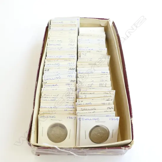 BOX LOT OF NZ  SHILLINGS