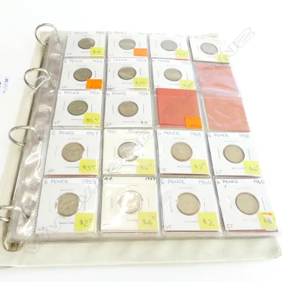 ALBUM OF MIXED NZ COINS, SIXPENCES/SHILLINGS/FLORINS/HALF CROWNS