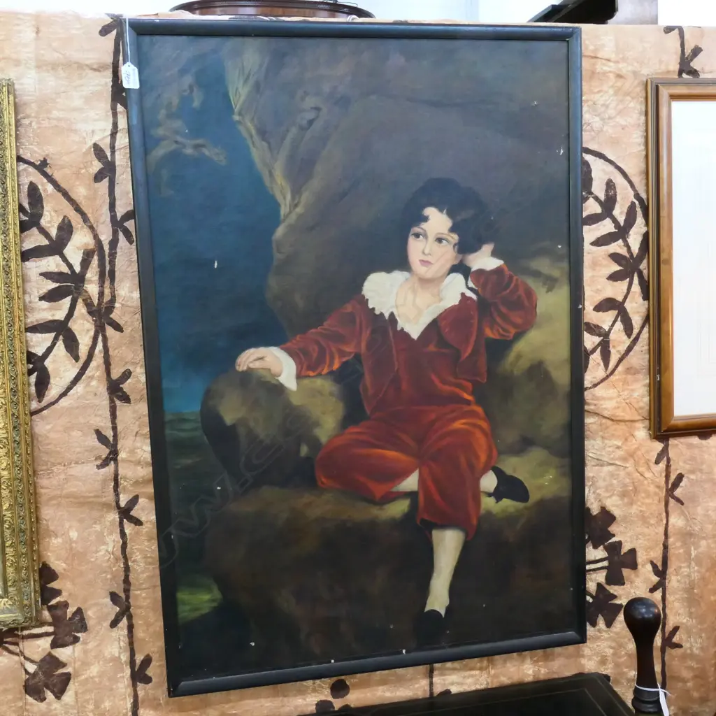 OIL ON CANVAS RED BOY 1050MM H 725MM W Image 1++