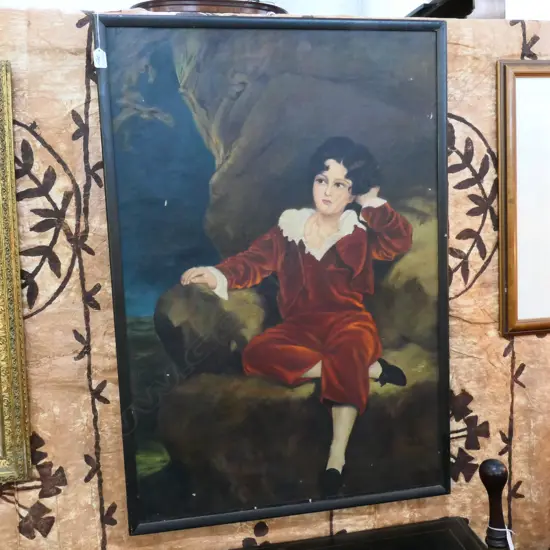 OIL ON CANVAS RED BOY 1050MM H 725MM W