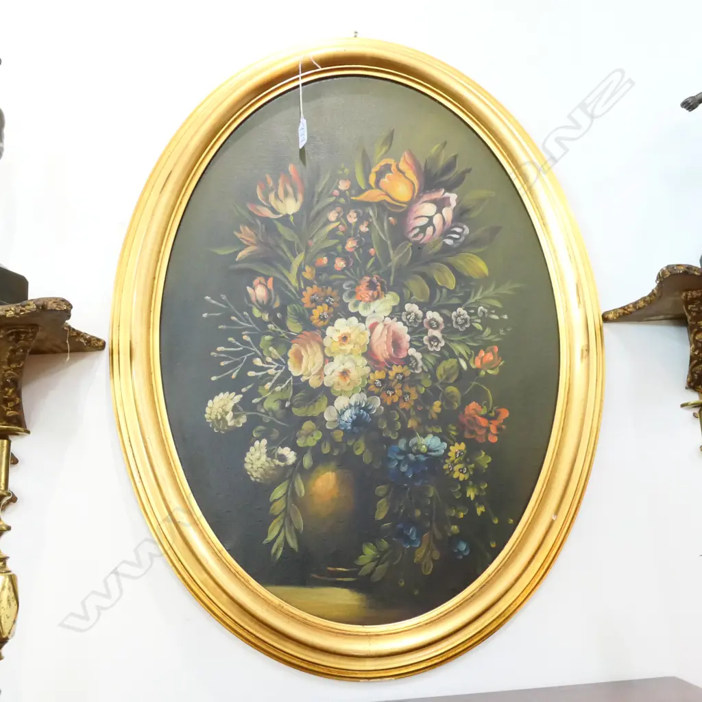 OVAL FRAMED OIL STILL LIFE H 800 MM Image 1++
