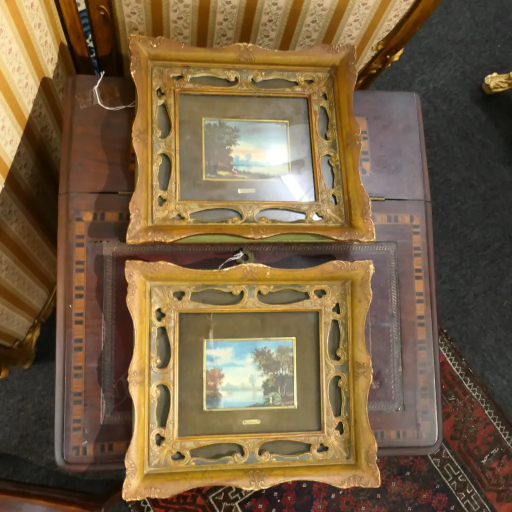 PR SIGNED VINTAGE GILT FRAMED OILS Image 1++