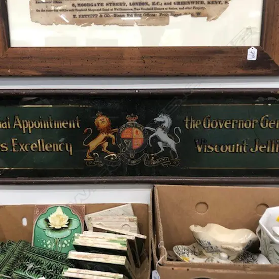 VINTAGE GLASS FRAMED SIGN