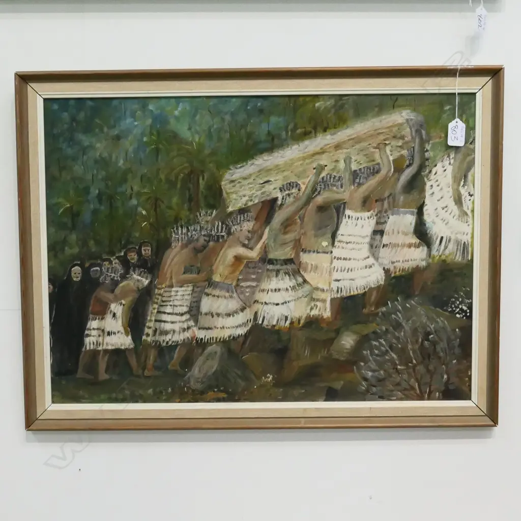 NAIVE OIL "BURIAL OF KING KAROKE AT NGARUAWHAHIA" Image 1++