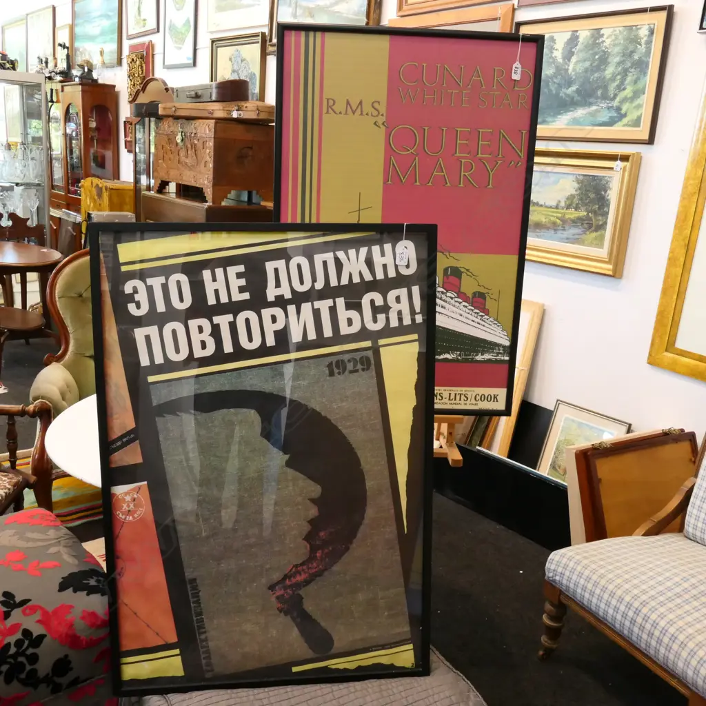 RUSSIAN PRINT & CUNARD LINER POSTER Image 1++