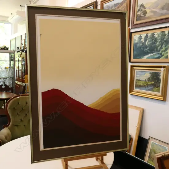 REG WAGHORN MIXED MEDIA ABSTRACT LANDSCAPE