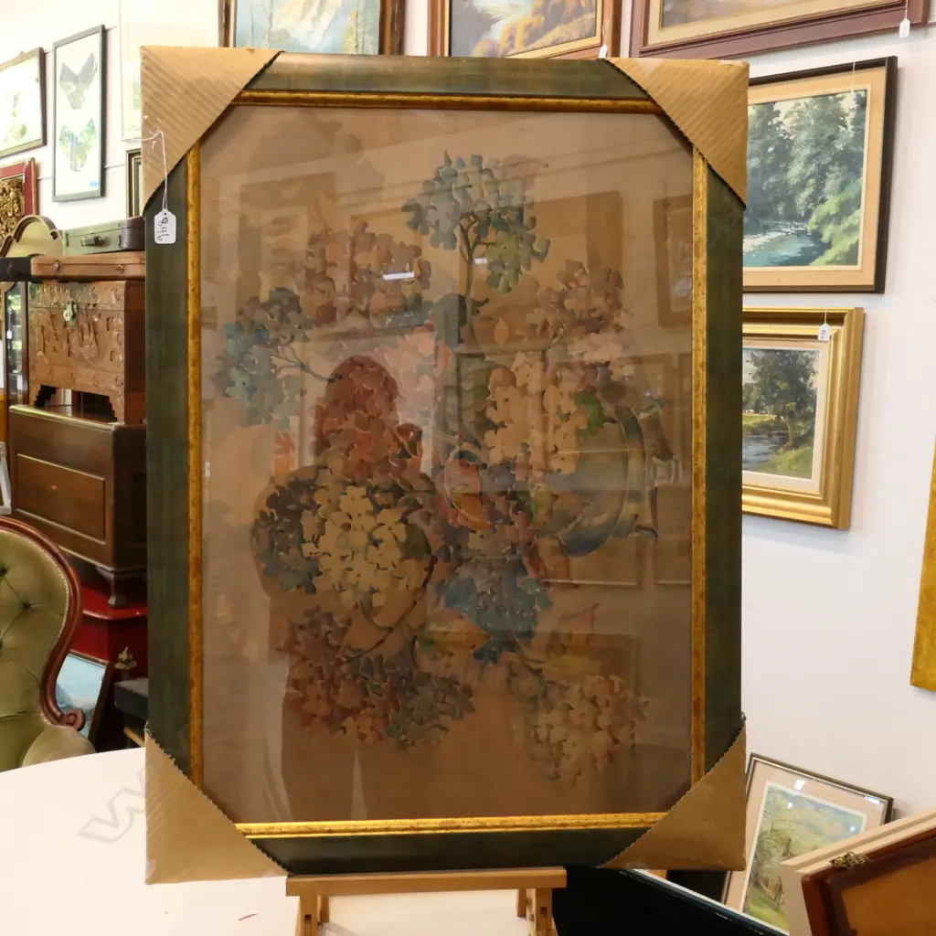 WATERCOLOUR HYDRANGEAS, GWYNETH RICHARDSON, H.550 X 785 Image 1++