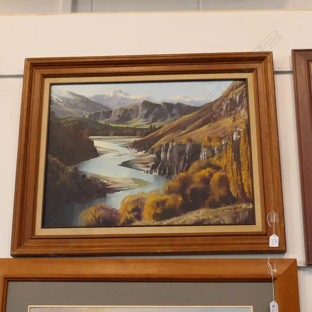 GRAHAM BRINSLEY OIL, SHOTOVER RIVER NEAR QUEENSTOWN  Image 1++