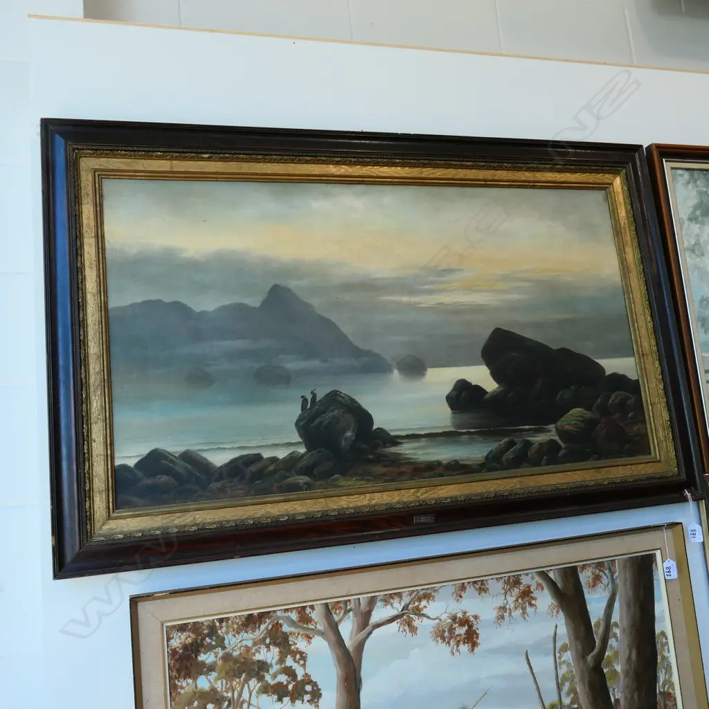 LARGE W,.J. PETHRICK OIL ON BD, COASTAL SCENE 950 x 1000mm Image 1++