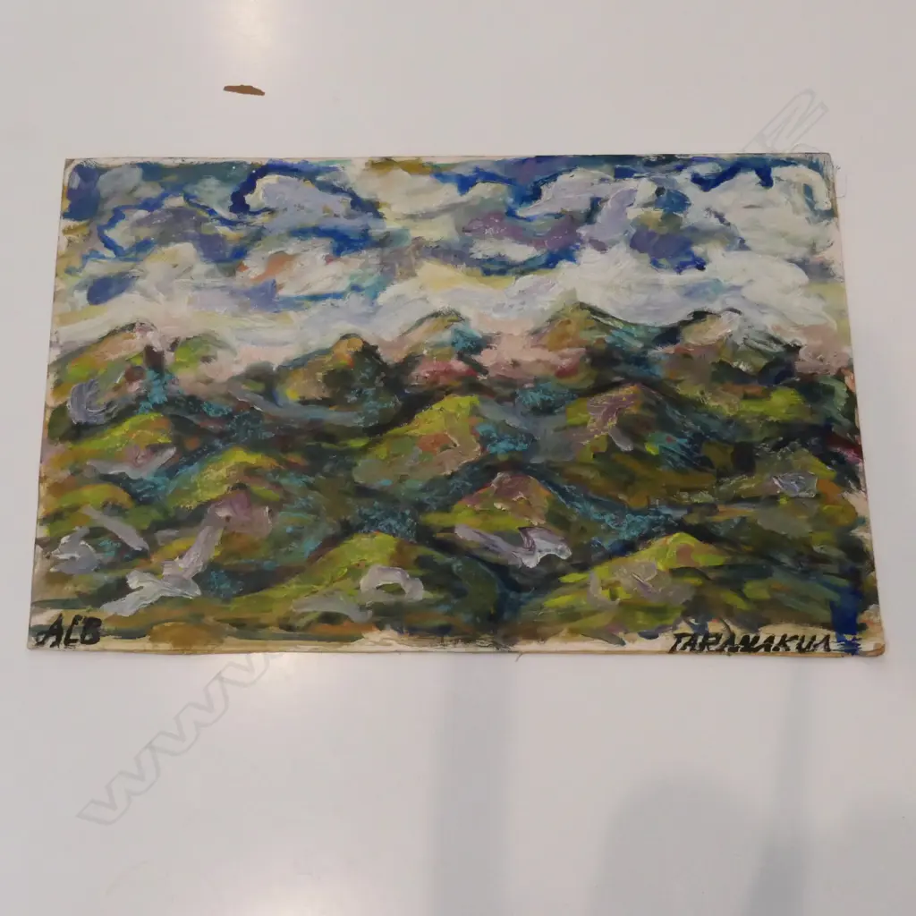 OIL ON BOARD, L.BOROS, "TARANAKUA", UNFRAMED, H.315 X 480 Image 1++