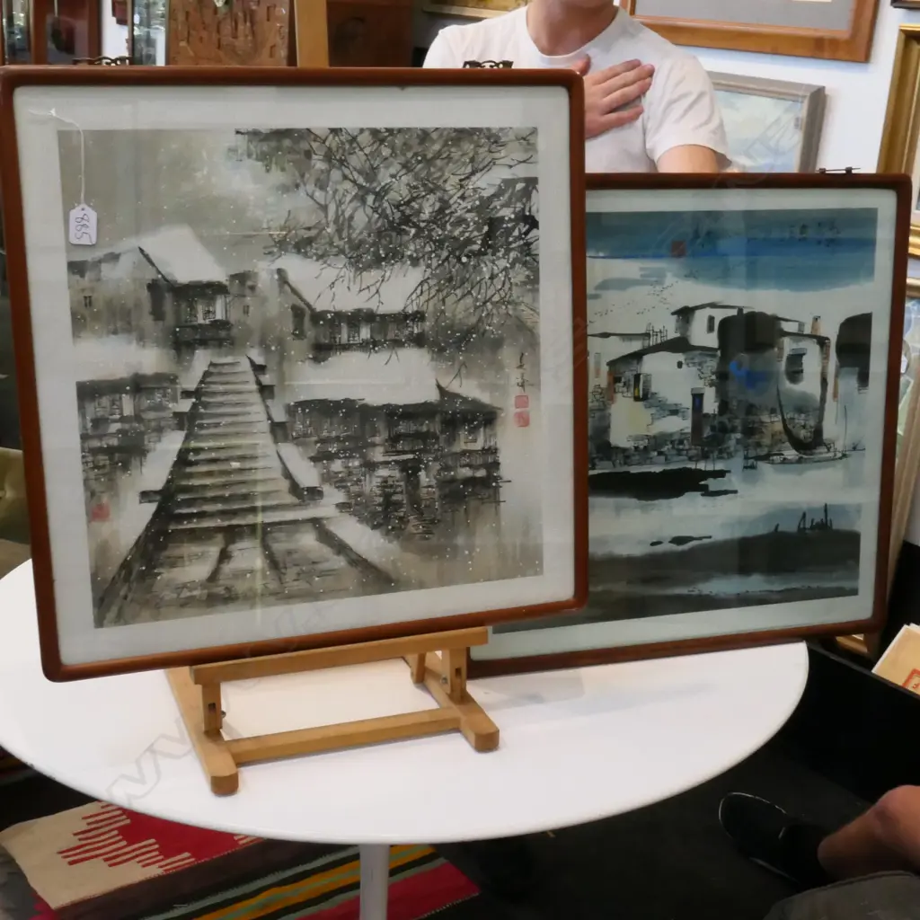 PR OF FRAMED ORIENTAL PRINTS 590 X 590 MM Image 1++