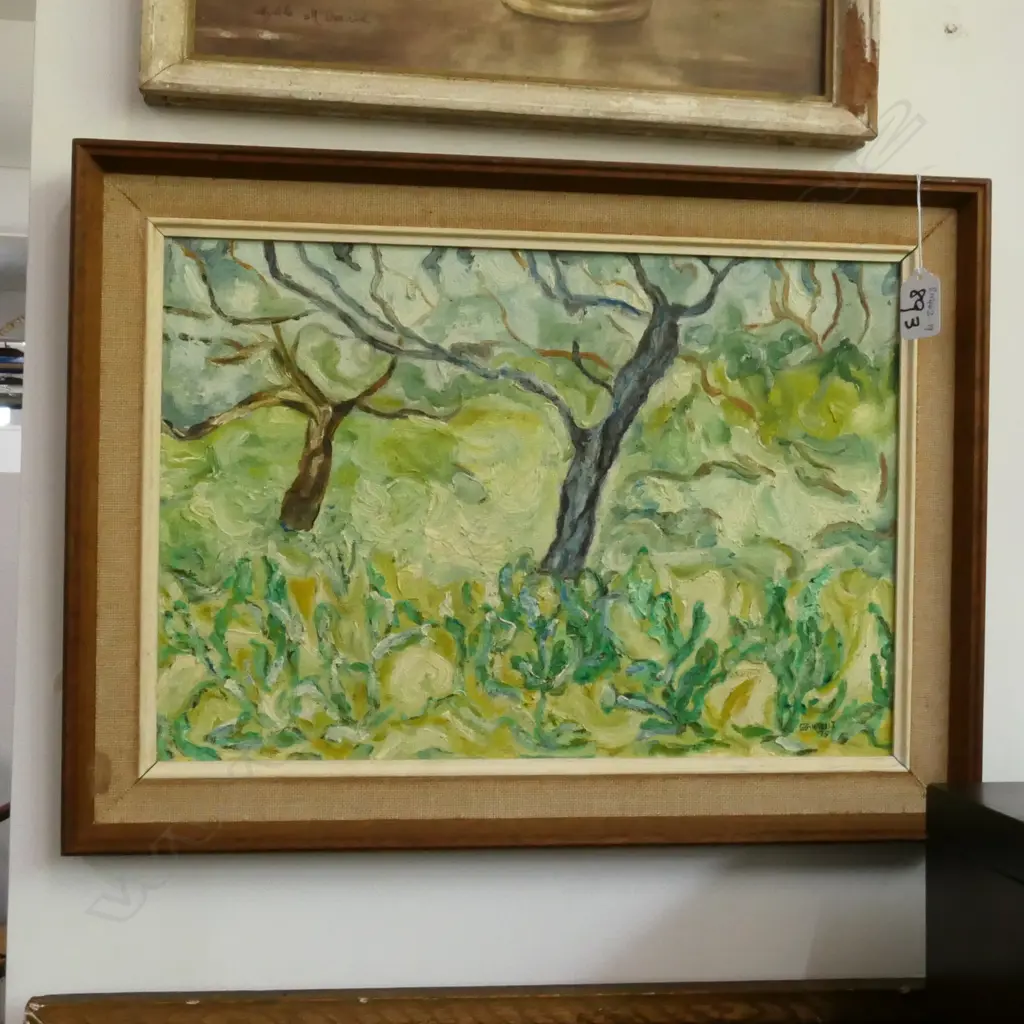 PHYLLIS GIANELLI, OIL ON CANVAS 'GARDEN GROWTH II' 1975. 260 x 380mm Image 1++