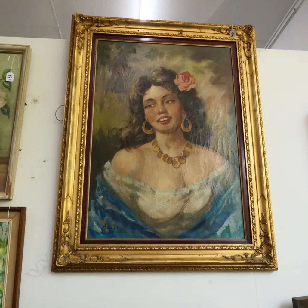 OIL PAINTING BY BACCI ITALIAN WOMAN Image 1++