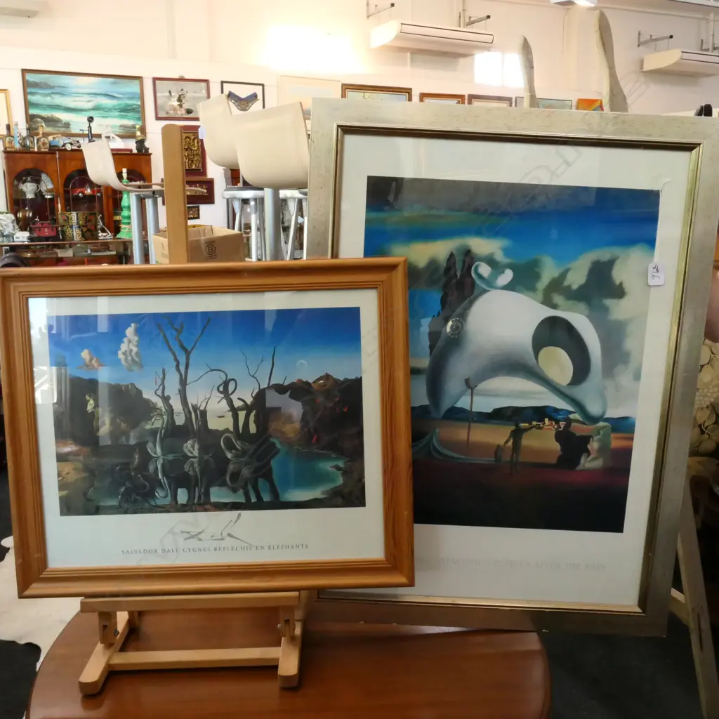 2 DALI SURREALIST FRAMED PRINTS - LARGEST FRAME: 780 X 585MM Image 1++