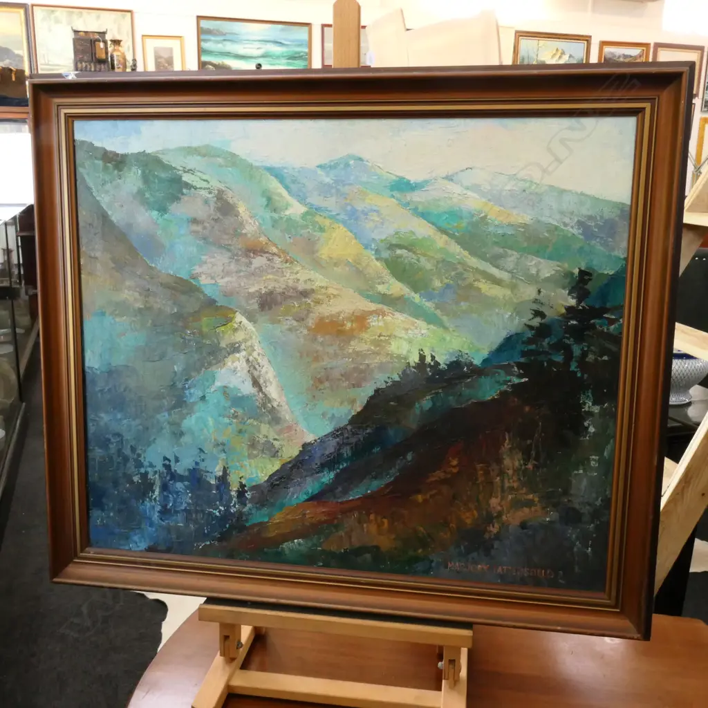 MARJORY TATTERSFIELD SGD ABSTRACT OIL LANDSCAPE 500 X 590MM Image 1++